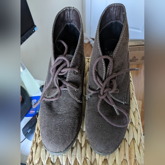 3/$15 Brown Suede Lace up short Boots - Picture 3 of 5